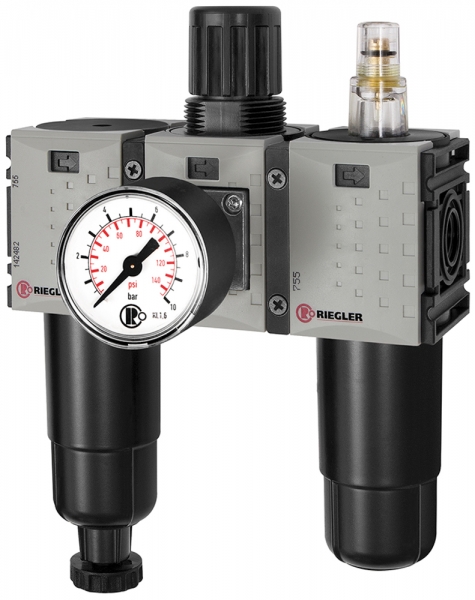WE 3-tlg. »FUTURA-mini«, Metallbe., Stand.mano., G1/4, 0,5-10, HA