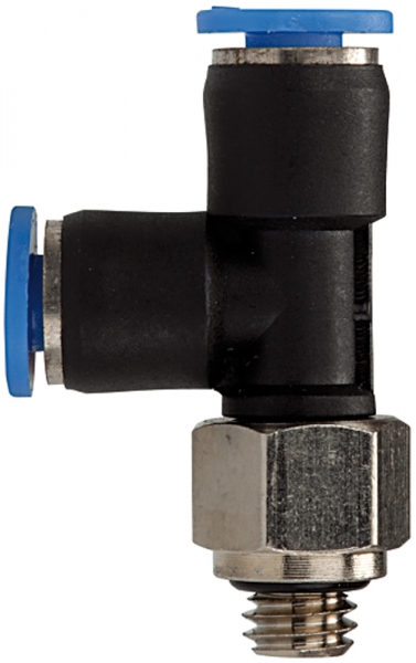 T-Steckverschraubung »Blaue Serie« mini, L-Form, drehbar, M6