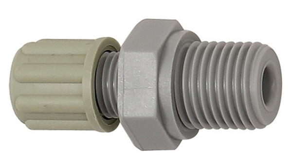 Gerade Einschraubverschraubung, G 1/4 a., f. Schlauch 8/10 mm, PA