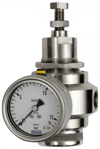 Edelstahl-Druckregler, 1.4401, BG 3, G 1/2, 0,4 - 4,0 bar