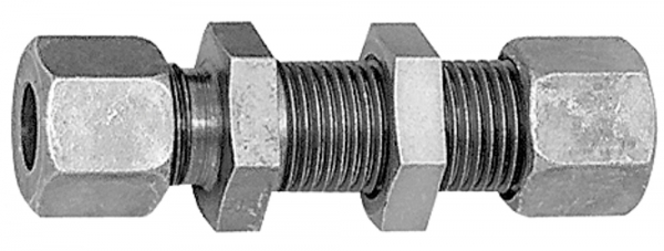 Gerade Schottverschraubung, Rohr-Außen-Ø 8 mm, Stahl verzinkt