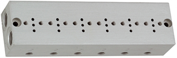 Reihengrundplatte 6-fach, M5 für Mini-Magnetventile 15 mm