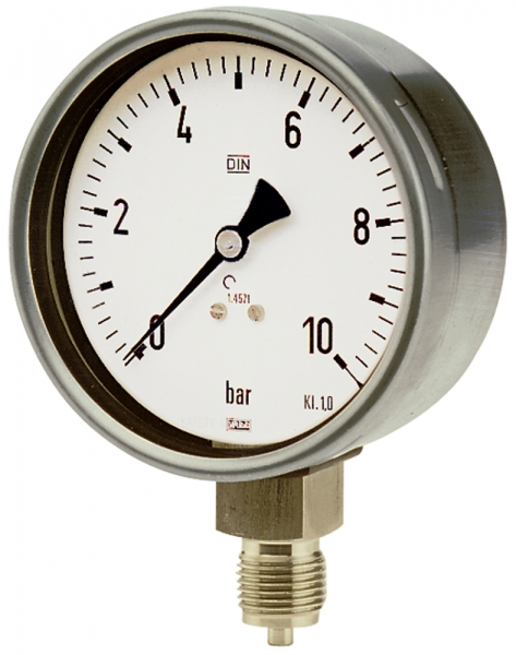 Manometer, CrNi-Stahl, G 1/4 radial unten, 0 - 6,0 bar, Ø 63