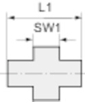 lös. Doppelgew.nippel, kon. dicht., G 1, IG, SW 54, ES 1.4408