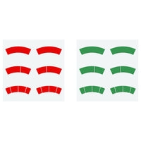 Aufkleber-Set, rote und grüne Kreisbögen, Ø-160, für Manometer