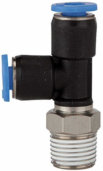 T-Steckverschraubung »Blaue Serie« mini, L-Form, drehbar, R 1/8