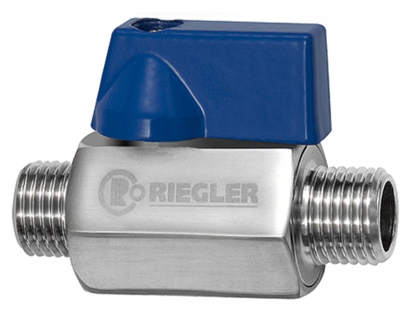 Mini-Kugelhahn, Edelstahl 1.4401, AG/AG, G 1/2, DN 9,2