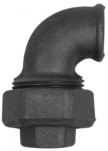 Verschr. Bogen 95, flachdicht., IG/IG Rp 1 1/4, Temperg. schwarz