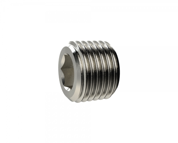 Verschlussschraube, Innensechskant ohne Bund R 1/4, Messing vern.