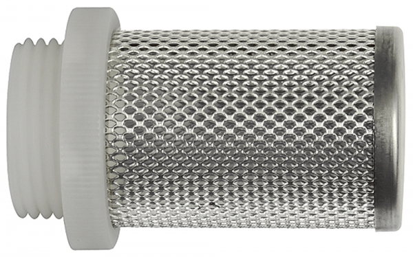 Saugkorb für Rückschlagv., G 1 1/2, Edelstahl 1.4301 / Kunststoff