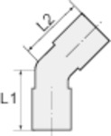 Winkelverbinder 45°, Messing, »sharkbite«, für Rohr-Außen-ø 42 mm