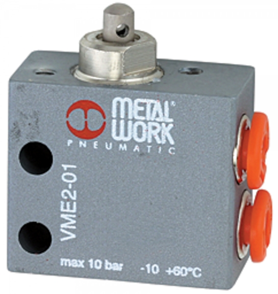 3/2-Wege-Miniaturventil, mechanisch, Stößel, NO, M5 seitlich