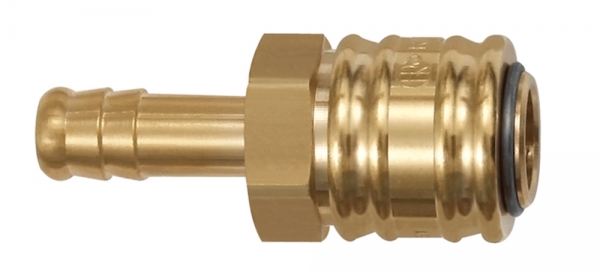 Schnellverschlusskupplung NW 7,2, Messing blank, Tülle LW 13