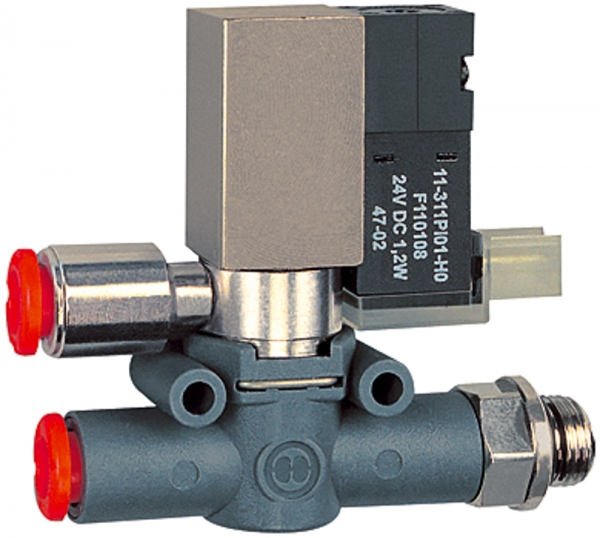 3/2-Wege-Magnetventil, geführte Entl. Schl.-Gew. G1/4 Schl.6 NO