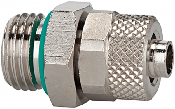 Gerade Einschraubverschraubung, O-Ring, G 1/4 a., Schlauch 10/8