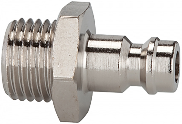 Nippel für Kupplungen NW 5, Messing vernickelt, G 1/4 AG