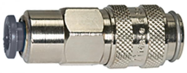 Schnellverschlusskupplung NW 5, MS vern., push-in Anschluss 8 mm