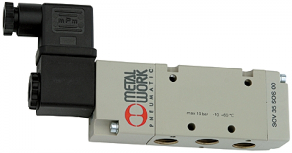 5/2-Wegeventil, elektropneumat., monostabil, G 1/8, 230 V, 50 Hz