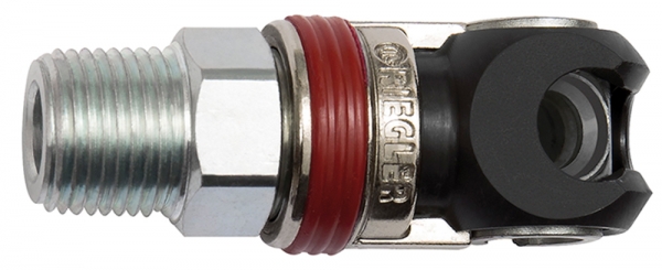 Schwenk-Sicherheitskupplung NW 6, ISO 6150 C, Stahl, NPT 1/4 AG