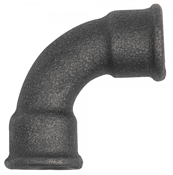 Bogen 2a, 90°, kurz, Rp 3/4 i., Rp 3/4 i., Temperguss schwarz