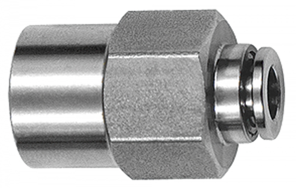 Gerade Steckverschraubung, G 3/8 i., Schlauch-Ø 10, ES 1.4404