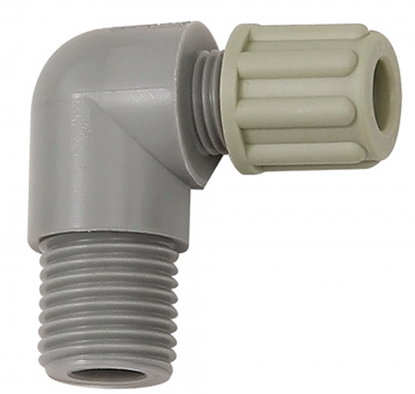 Winkel-Einschraubverschraubung G 3/8 a., für Schlauch 4/6 mm, PA