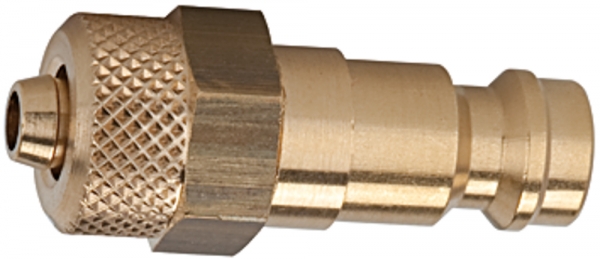Nippel für Kupplungen NW 5, Messing blank, für Schlauch 6x4