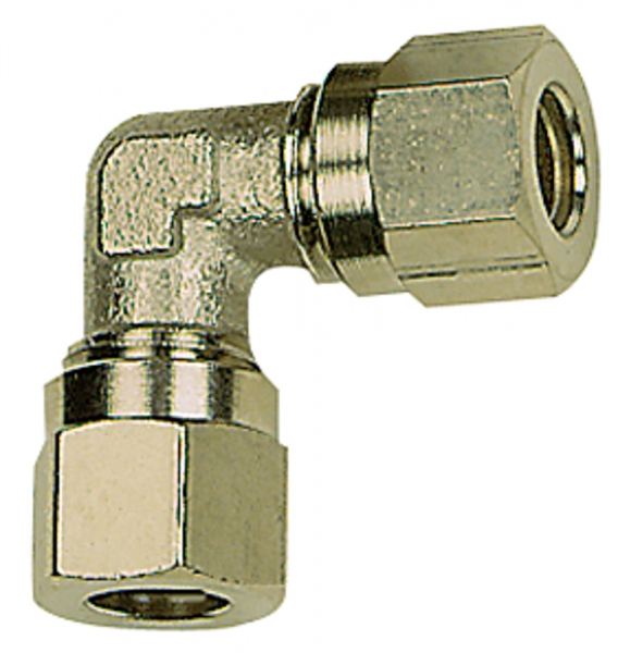 Winkel-Verschraubung, Rohr-Außen-Ø 8 mm, SW 11, SW1 14, MS vern.