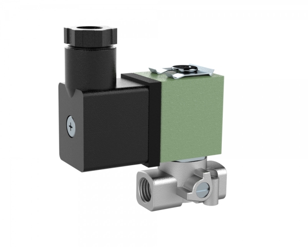 3/2 Wege-MV, ES, NC, direktg., 24 V DC, FPM, G 1/8, PN 0 - 15 bar