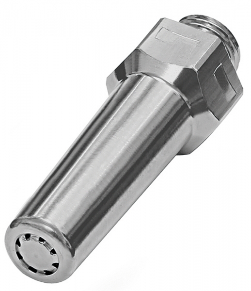 Lärmarme Runddüse, M12x1,25, Messing vern., Düsen-Außen-ø 11 mm