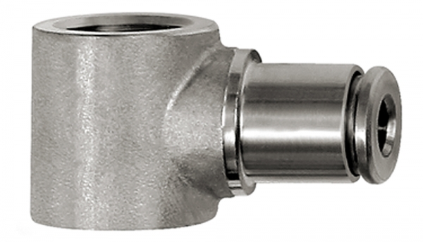 L-Ringstück, G 1/4, für Schlauch-Außen-Ø 10 mm, Edelstahl 1.4404