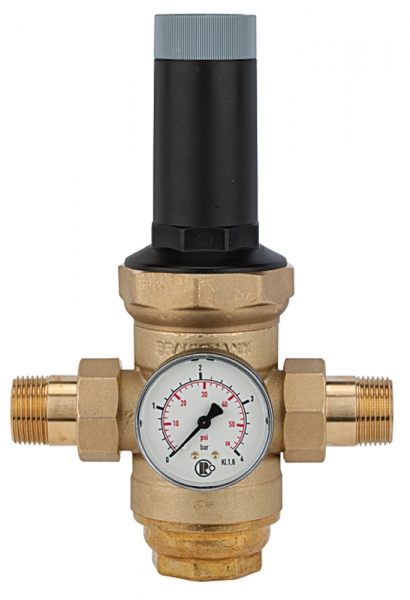 Druckregler f. Trinkw., ohne DVGW, R 3/4, 0,5 - 2 bar, PE max. 25