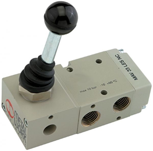 3/2-Wegeventil, man. 90° Hebel monostabil G 1/2
