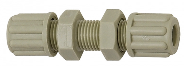 Gerade Schottverbindung, M16x1,5, für Schlauch 8/10 mm, SW 22, PP