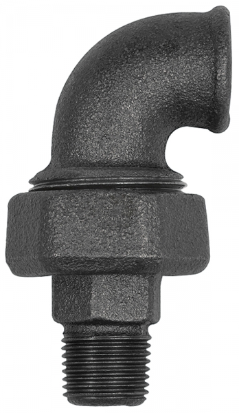 Verschr. Bogen 97, flachdicht., Rp 3/4, R 3/4, Temperg. schwarz