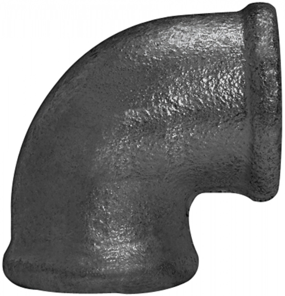 Winkel 90, 90°, Rp 3/8 i., Rp 3/8 i., Temperguss schwarz