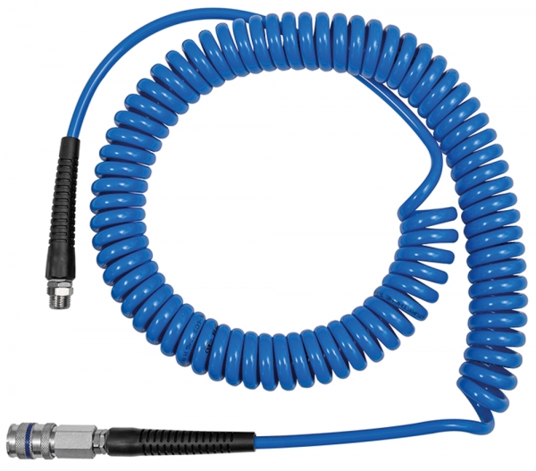 Spiralschlauch-Stahlkupplung-Set, PU, Schlauch-ø 12x8, 3,0 m