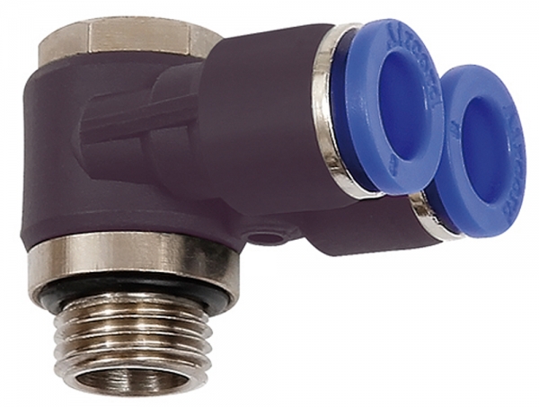 Y-Winkelsteckverschraubung »Blaue Serie«, drehbar, G 3/8 a. Ø10mm