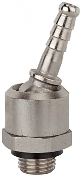 Schlauchtülle, NW 7,2-7,8, Messing vern., drehbar, G 1/4 AG, LW 9