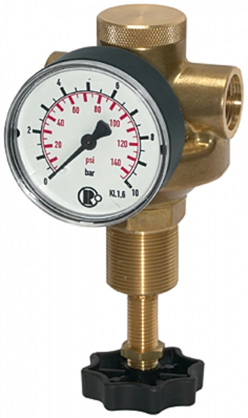 Druckregler für Wasser, inkl. Manometer, G 1/2, 0,5 - 6 bar
