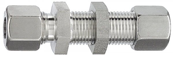 Gerade Schottverschraubung, Rohr-Außen-Ø 6 mm, Edelstahl 1.4571