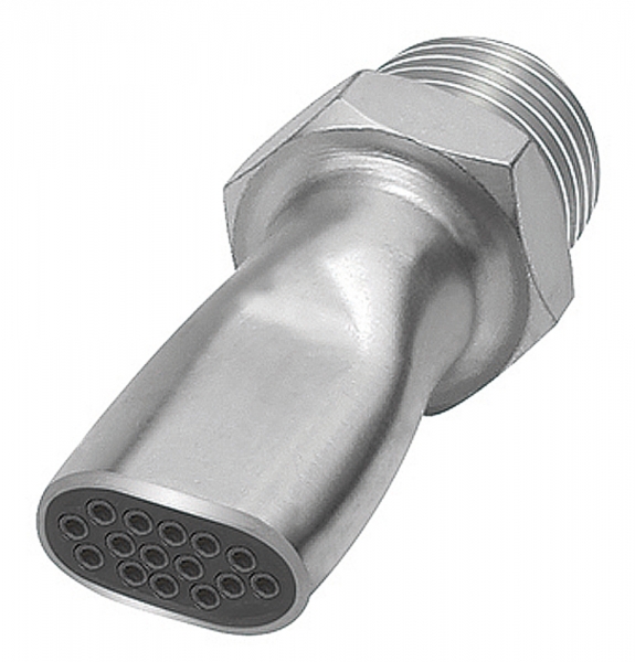 Lärmarme Flachdüse, G 3/8 AG, Stahl verzinkt, Düsenbreite 16,5 mm