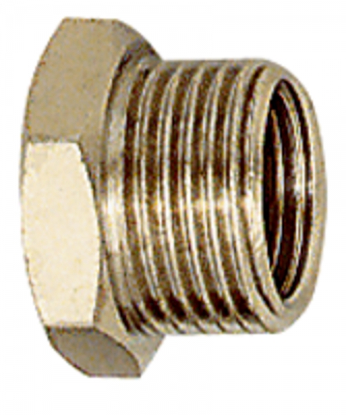 Reduziernippel, G 3/8 a., G 1/8 i., SW 20, Messing vernickelt