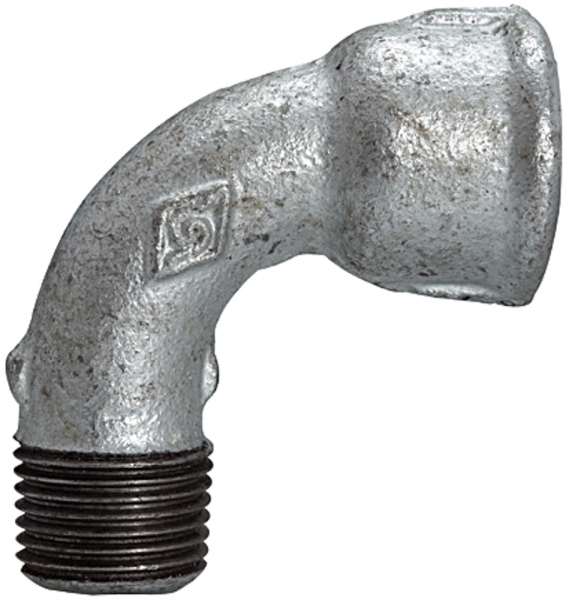 Bogen 1a, kurz, 90°, IG/AG, Rp/R 2 1/2, schwarzer Temperguss