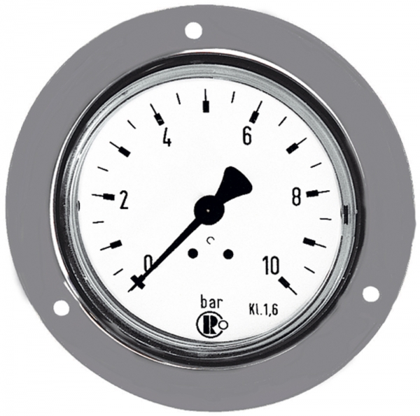 Standardmano., Frontring verchr., G 1/8 hinten, -1/0,0 bar, Ø 40