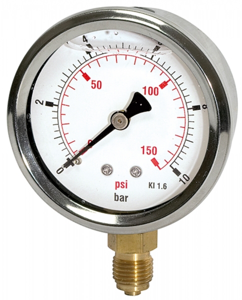 Glyzerinmano »pressure line«, G 1/4 u., 0-250,0 bar/3600 psi, Ø63