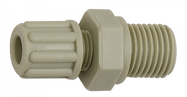 Gerade Einschraubverschraubung G 1/2 a., für Schlauch 8/10 mm, PP