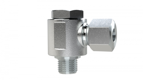 Schwenkbare Winkel-Verschraubung, M14x1,5 a., Rohr-Außen-Ø 8