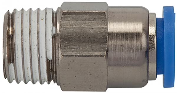 Gerade Steckverschra. »Blaue Serie« selbstabsper., R 3/8 a. Ø10mm