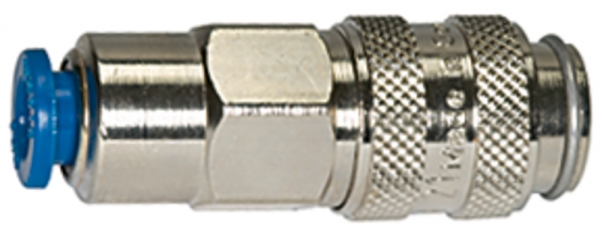 Schnellverschlusskupplung NW 5, MS vern., push-in Anschluss 6 mm